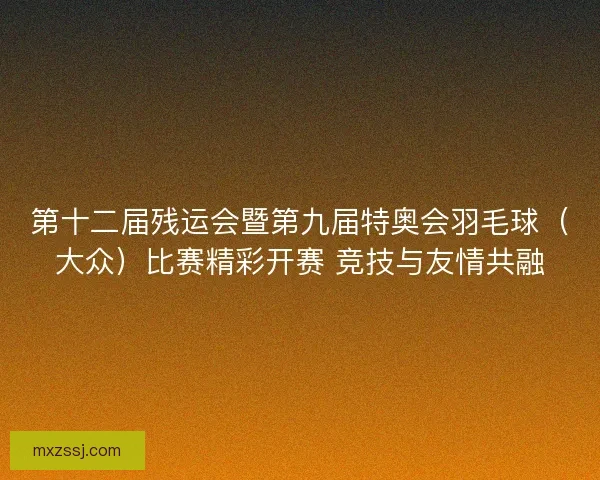 第十二届残运会暨第九届特奥会羽毛球（大众）比赛精彩开赛 竞技与友情共融
